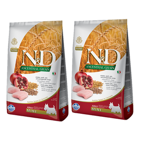 Farmina N&D Ancestral Grain Canine Adult Mini Kip & Granaatappel 2x7kg