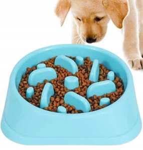NUXIE® vertragende voerbak voor hond kat groot 20cm (willekeurige kleur)
