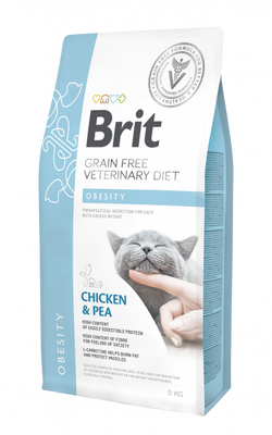 Brit Grain Free Veterinary Diet Katten Obesitas Kip Met Erwten 5kg