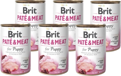 Brit Pate & Vlees Puppy Kip & Kalkoen 6x400g