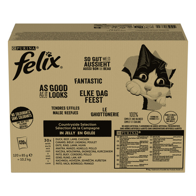 FELIX Countryside Selection Kattenvoer Vlees Gelei Mix 120x85g
