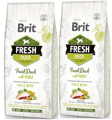 Brit Verse Eend & Gierst Adult Rennen & Werken 2x12kg