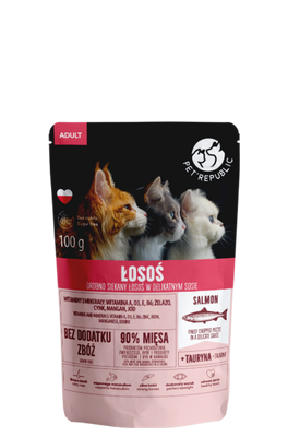 PetRepublic Fijngehakte stukjes in Delicate Saus Zalm 100g