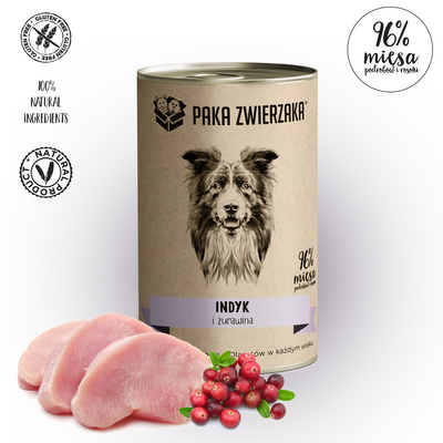 Paka Zwierzaka kalkoen met veenbessen 400g 
