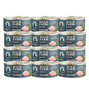 WILD FARM Mousse Kip 12x80g - graanvrije mousse voor katten