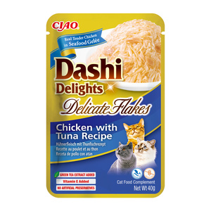 INABA Dashi Delights Fijne Vlokken Kip met Tonijn Recept 40g