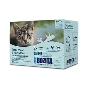 BOZITA Multibox Stukjes Vlees & Vis in Saus 12x85g