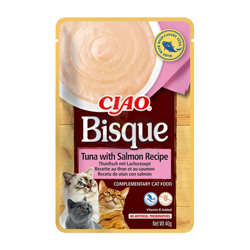 INABA Cat Ciao Bisque - tonijn en zalm smaak aanvullende voeding voor katten 40g