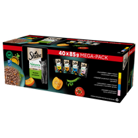 SHEBA Nature's Collection Flavour Selection 40x85 g - Complete natte voeding voor volwassen katten, in saus