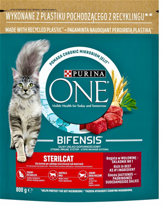 Purina One Kattenvoer Sterilcat met Rundvlees voor katten 800g