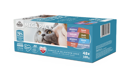 Frendi zakjes voor katten vissmaak in saus 96x100g