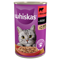 WHISKAS Nat Kattenvoer 1+ met Rundvlees in Saus 12x400g 