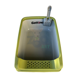 Groene kattenbak met peddel 20cm x 35xm x 50cm