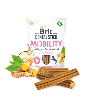 BRIT CARE Hond Dental Stick Mobiliteit met Curcuma & Collageen 7pc (251g)