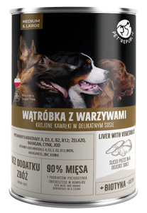 PetRepublic stukjes in saus met lever en groenten 800g