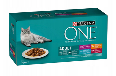 Purina One Adult kattenzakjes MIX smaken in saus 40x85g