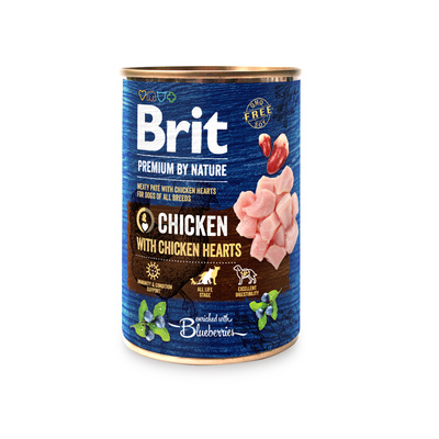 Brit Premium By Nature Kip met Kippenhartjes 6x400g