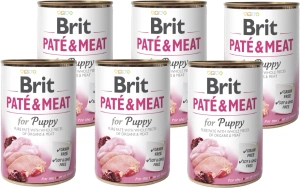 Brit Pate & Vlees Puppy Kip & Kalkoen 6x400g