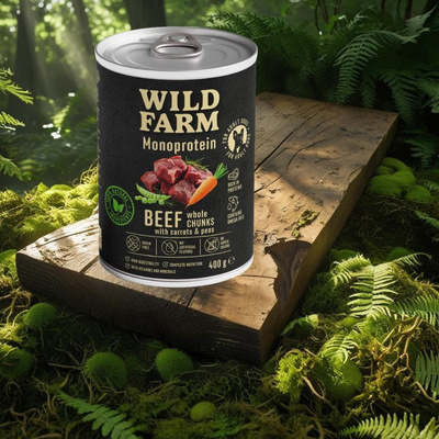 Wild Farm Monoprotein Beef 6x400g hypoallergeen hondenvoer