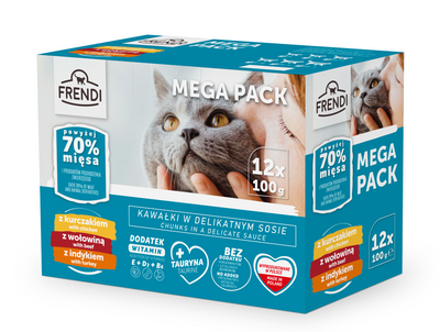 Frendi kattenzakjes (kip/rund/kalkoen) 12x100g