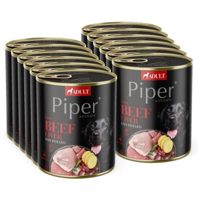 DOLINA NOTECI Piper voor honden met runderlever en aardappelen 12x800g