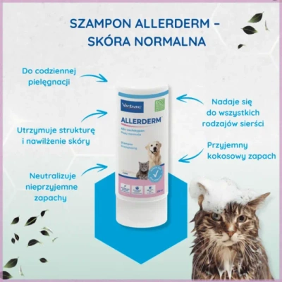 Virbac Allerderm shampoo voor de normale huid voor honden en katten 250 ml