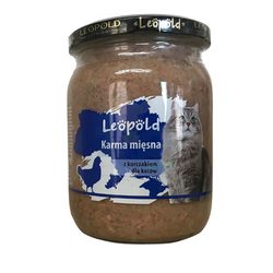 Leopold vleesvoeding met kip voor katten 500g (pot)