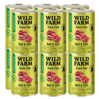 WILD FARM Premium Graanvrij Rundvlees en Tonijn 12x400g - graanvrij kattenvoer
