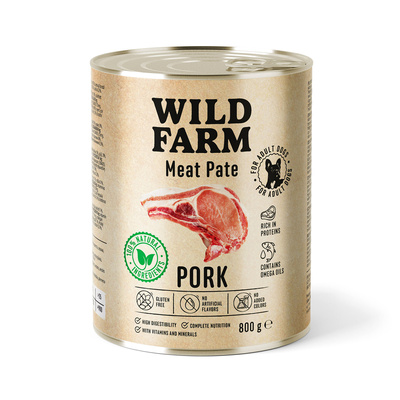 WILD FARM Pate Pork 800g glutenvrij hondenvoer