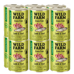 WILD FARM Premium Graanvrij Lam en Forel 12x400g - graanvrij kattenvoer