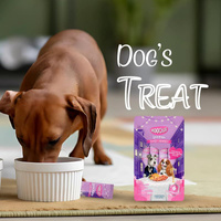 MOOCHIE Love Puree Chicken & Smoked Bacon 4x15g hondensnack met kip- en gerookt spek