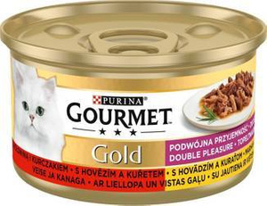 Purina Gourmet Gold met Rundvlees en Kip in Saus 85g