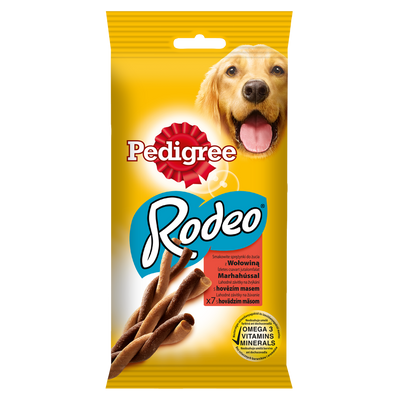Pedigree Rodeo Treats voor honden vanaf 4 maanden met rundvlees 122g