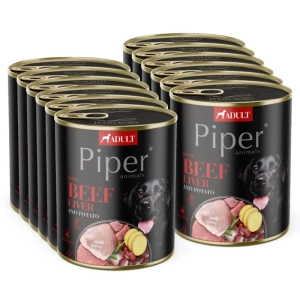 DOLINA NOTECI Piper voor honden met runderlever en aardappelen 12x800g