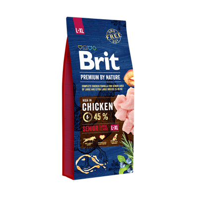 Brit Premium By Nature Senior L+XL met Kip 15kg + GRATIS een verrassing voor je hond!
