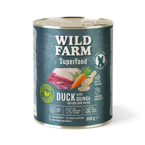 WILD FARM Superfood Eend (Eend met quinoa, wortels en kruiden) 800g graanvrij hondenvoer