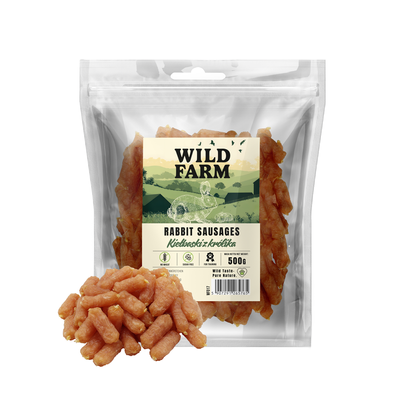 WILD FARM konijnenworstjes 500g hondensnoepjes