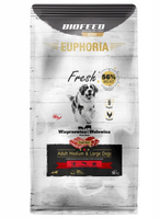 EUPHORIA Vers hondenvoer met rund- en varkensvlees (middelgrote en grote rassen) 12 kg - zonder kip