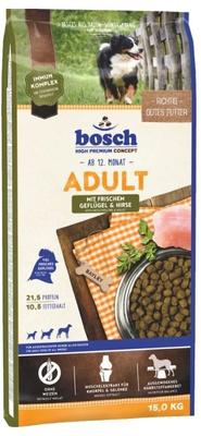 BOSCH Adult Poultry & Millet Gevogelte en Gierst 15kg + GRATIS een verrassing voor je hond!