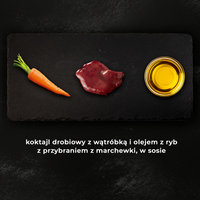 SHEBA blikje 400 g Nature's Collection - volledig natvoer voor volwassen katten, gevogeltecocktail met lever en visolie met wortelgarnituur, in saus