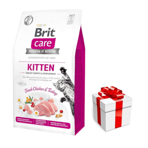Brit Care Cat Graanvrije Kitten Gezonde Groei & Ontwikkeling met Kip en Kalkoen 7kg + GRATIS een verrassing voor je kat!