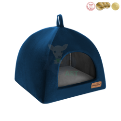 RECOBED hondenkrat Welurove marineblauw S 40x40cm