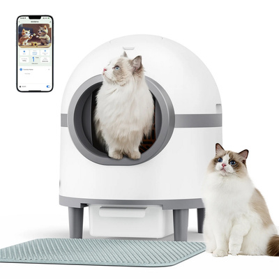 Slimme zelfreinigende kattenbak smart wifi apka 60l (54 x 54 x 63 cm)