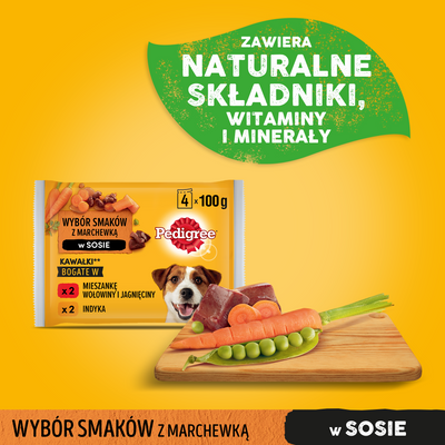 Pedigree Natvoer voor Volwassen Honden in Saus (Rund & Lam, Kalkoen & Wortel) 4x100g