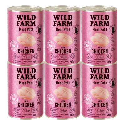 WILD FARM Pate Kip 6x400g - glutenvrij kattenvoer