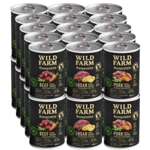Wild Farm Monoprotein Beef 30x400g hypoallergeen hondenvoer MIX