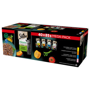 SHEBA Nature's Collection Flavour Selection 40x85 g - Complete natte voeding voor volwassen katten, in saus