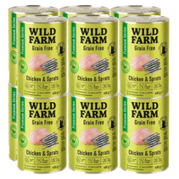WILD FARM Premium Graanvrij Kip en Sproten 12x400g - graanvrij kattenvoer