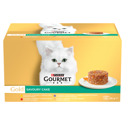 Purina Gourmet Gold Kattenvoer Hartige Taart 48 x 85 g + VERRASSING VOOR DE KAT