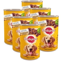 PEDIGREE Adult blik 6x1200g - volledig natvoer voor volwassen honden, met kip in gelei